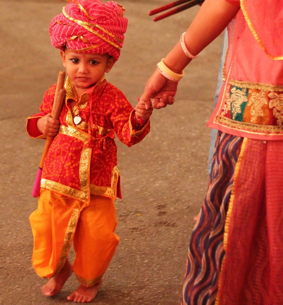 Child at Navratri Festival in Udaipur