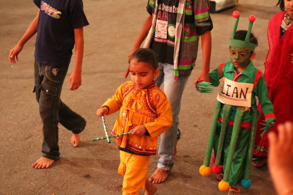 Kids in costume at Indian festival