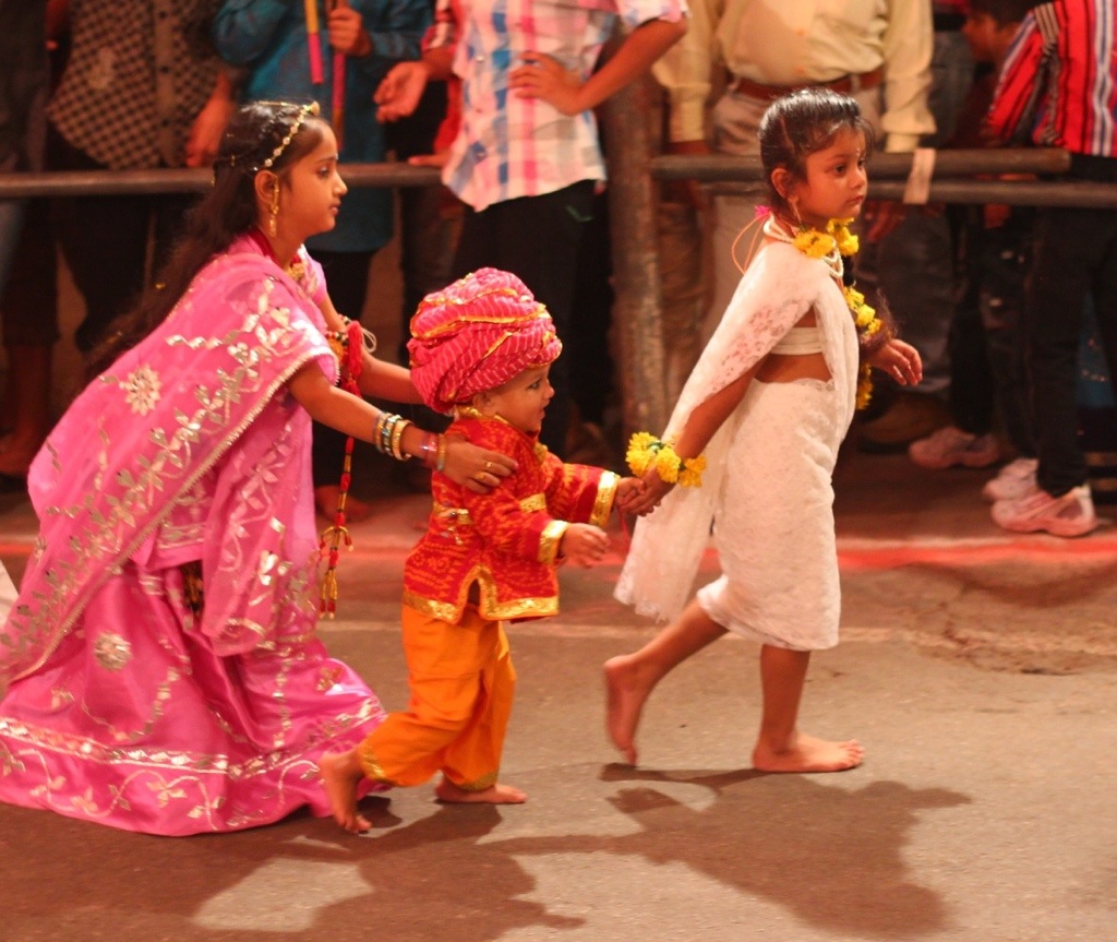 Happy kids at festival in India
