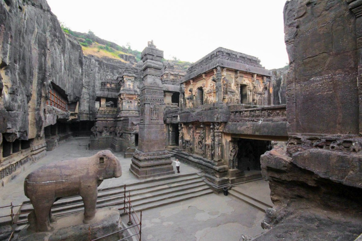 Ellora Caves at sunrise