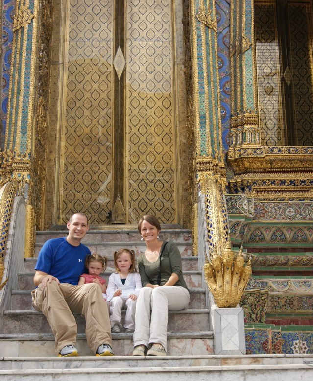 The Bruso family at the Grand Palace. 