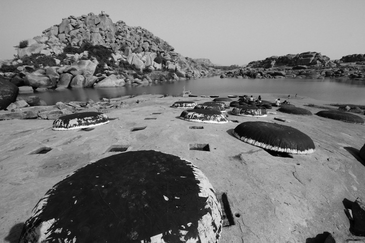 Round boats in Hampi