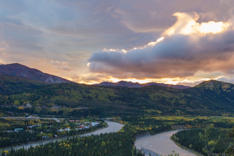 Sunset in Denali National Park. 