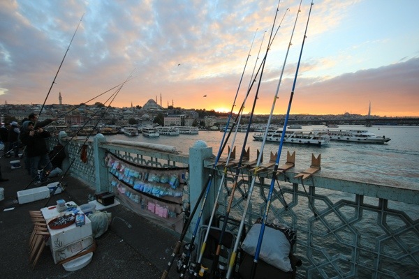 Galata bridge at sunset