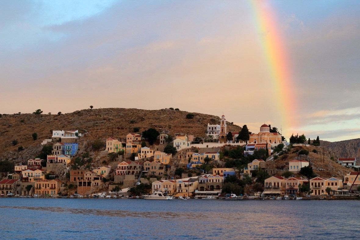 Rainbow Symi Sunrise