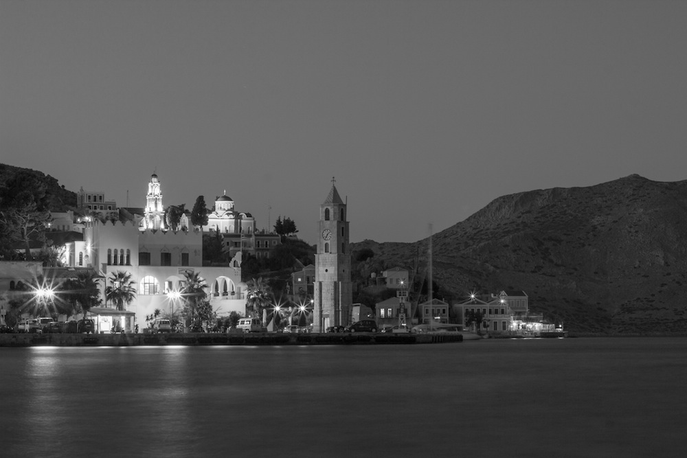 Symi Clock Tower B&W
