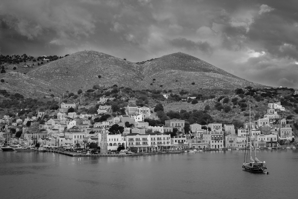 Symi Sunrise Black and White