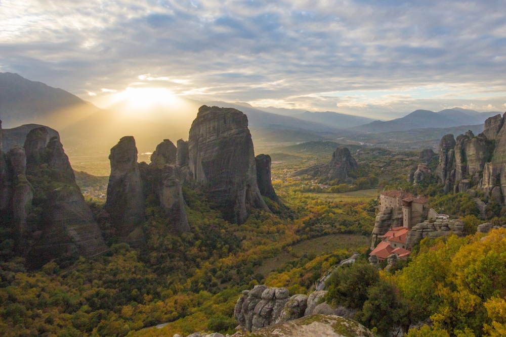 Sunset at meteora