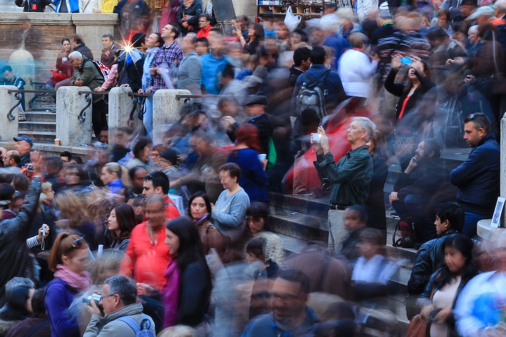 Trevi Fountain and tourists
