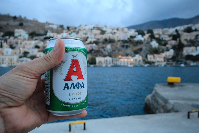 Can of beer in Symi
