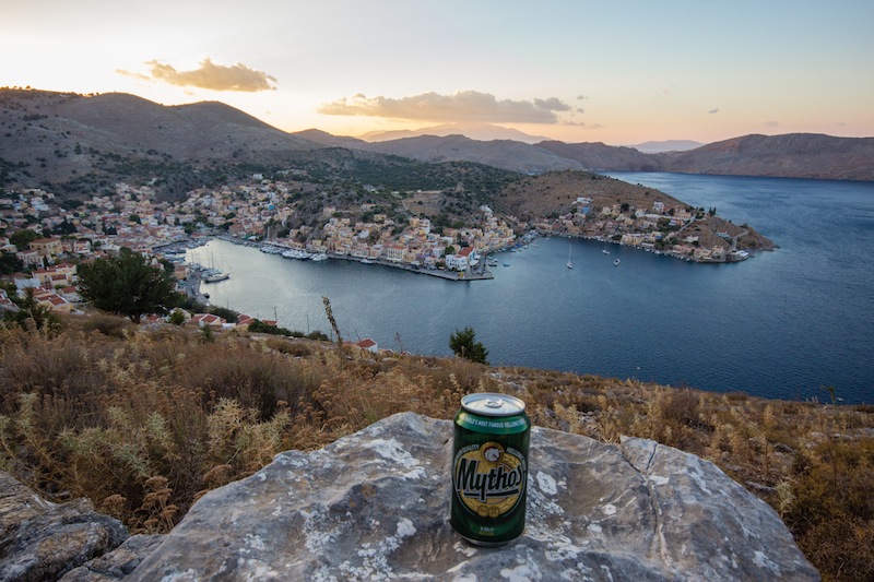 Beer an on a mountain in Symi