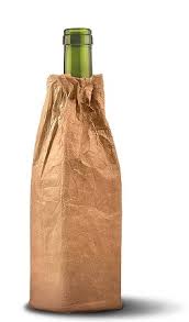 brown bag over wine. 
