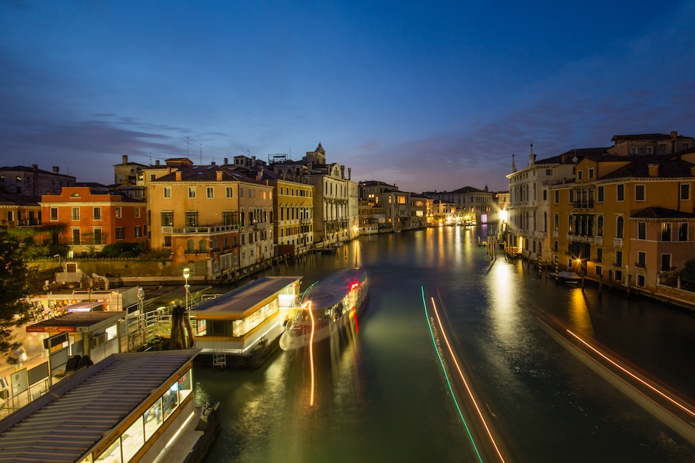 Blue Hour Water Taxi in Venice