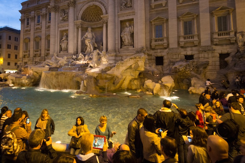 iPad at the Trevi Fountain