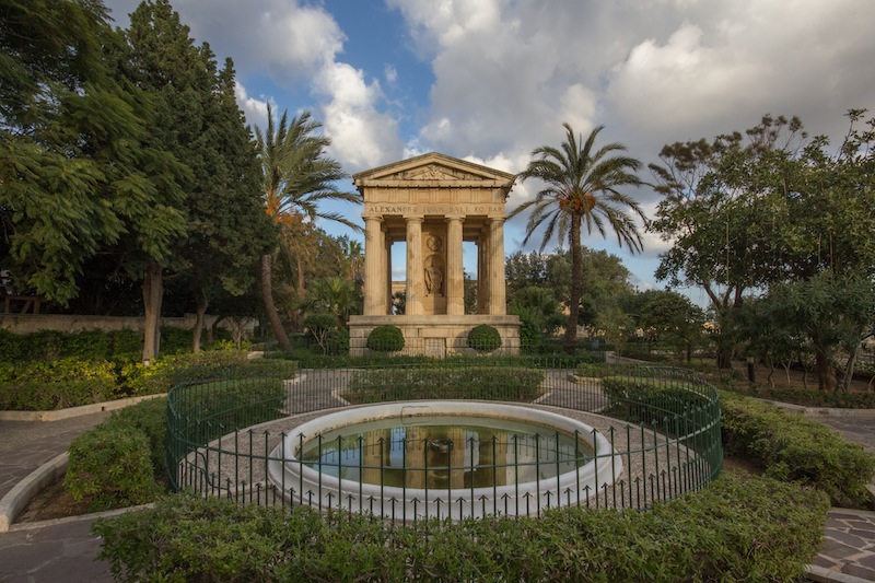 Peaceful park in Valletta.