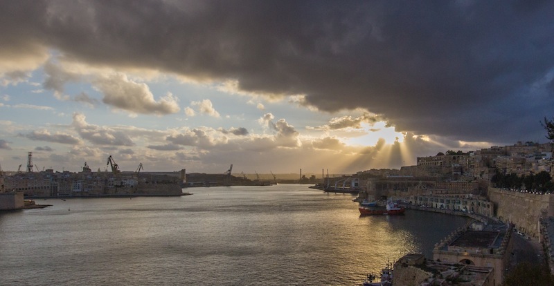Valletta Harbor Sunset.