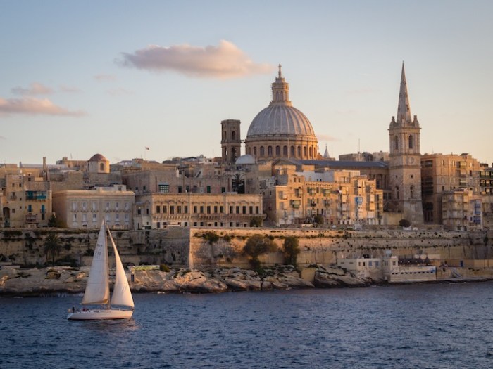Valletta with sailboat