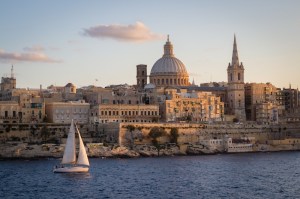 Valletta with sailboat