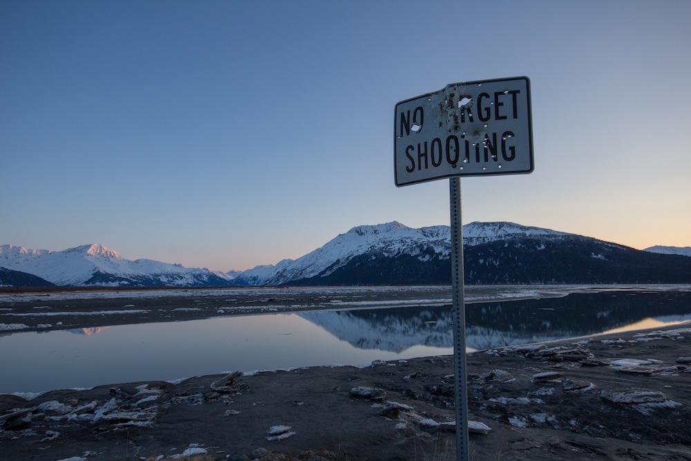 No Target Shooting Sign