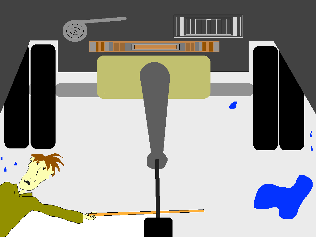 Park Ranger looking under bus