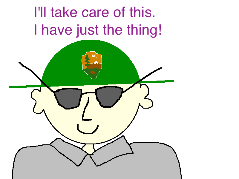 Park Ranger Cartoon with Bear Spray