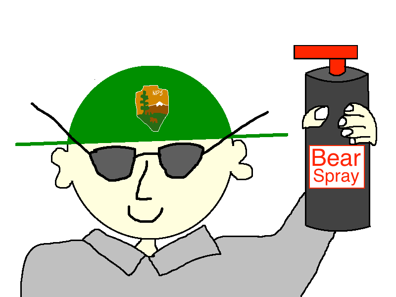 Park Ranger Cartoon with Bear Spray
