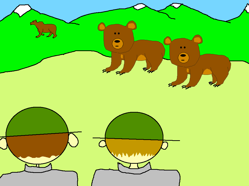 Curious grizzly bear cartoon