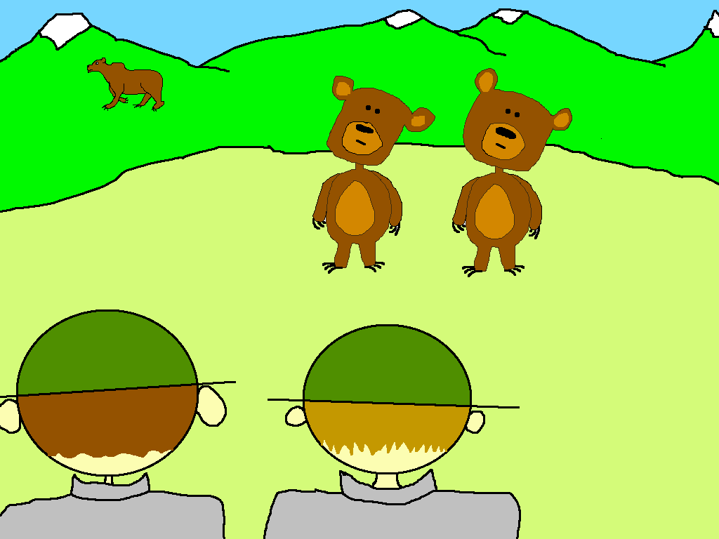 curious grizzly bear cub cartoon