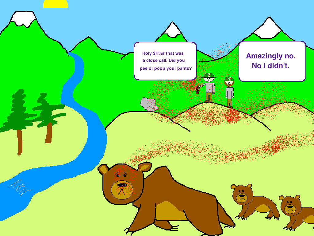 Bear spray thwarts attack cartoon