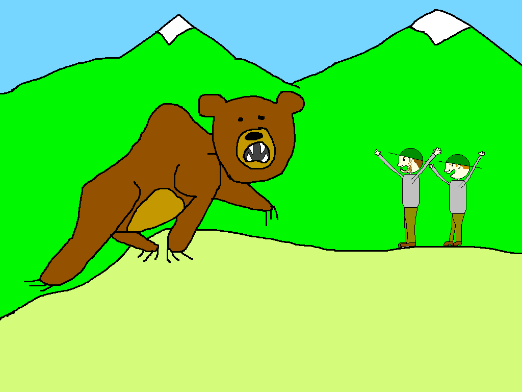 Bear attack cartoon