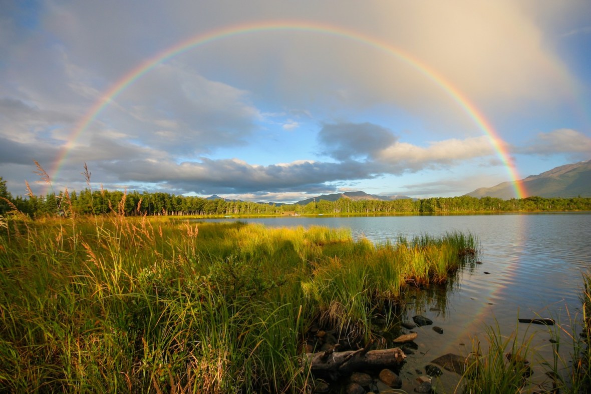 Otto Lake Rainbow in summer