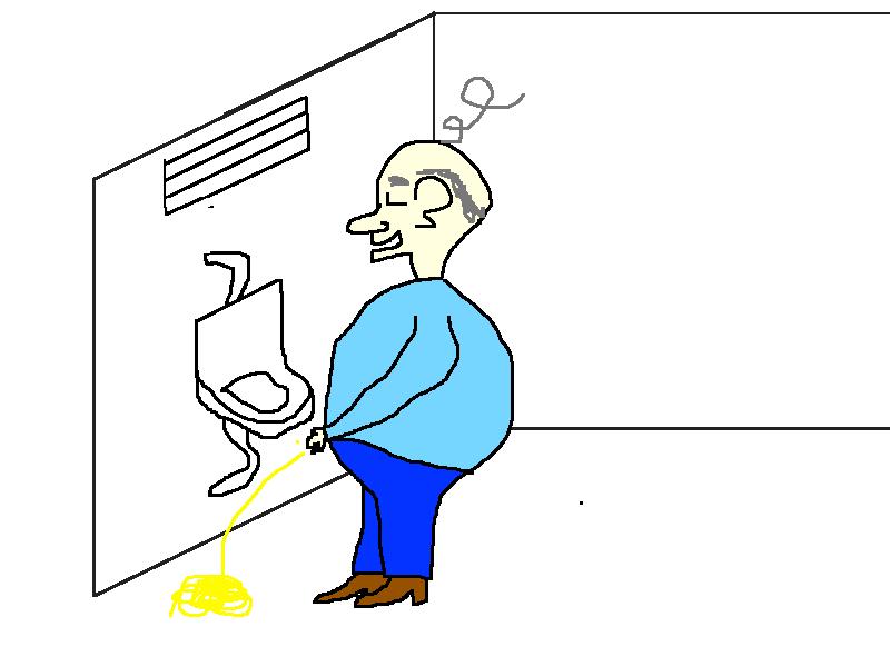Old man in bathroom cartoon
