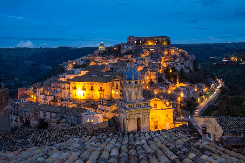 Ragusa Sicily at night