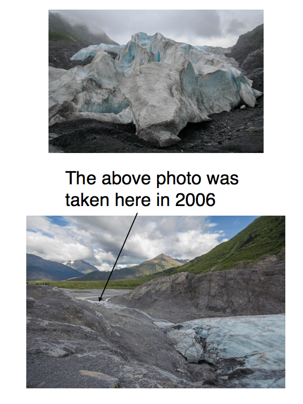 Exit Glacier melting before and after