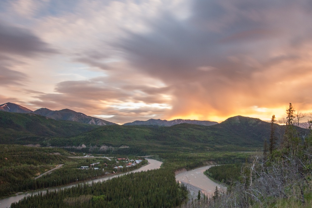 Sunset over the Village Lodge