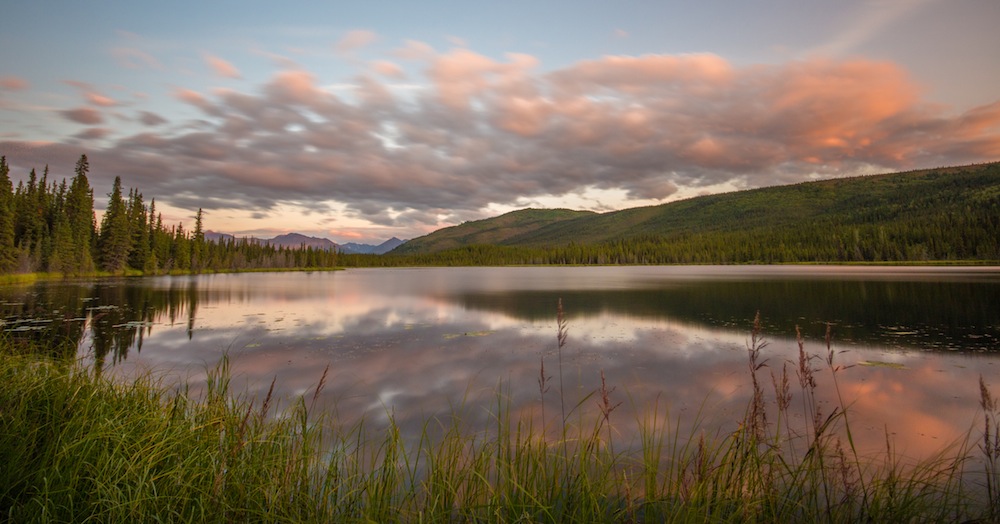 secret lake Denali Sunset