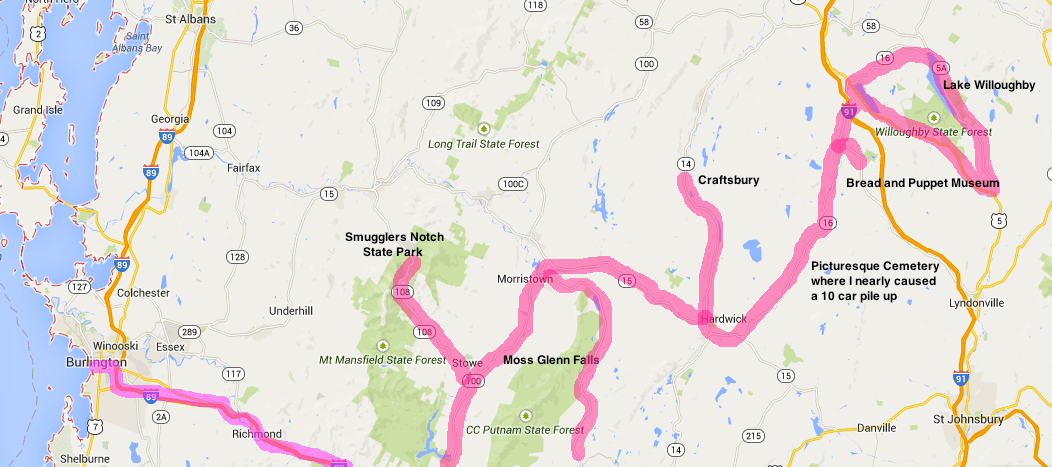Vermont Driving Map
