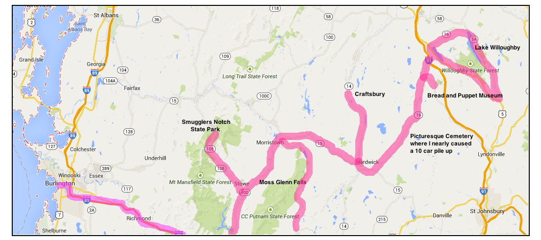 Vermont Driving Map