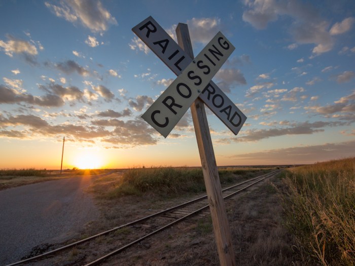 Railroad Crossing Sign, Weatherford, Oklahoma