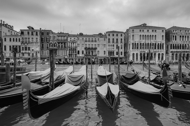Venice Canal Black White