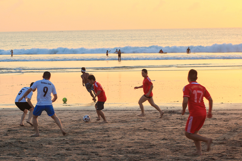 Football players on Kuta Beach
