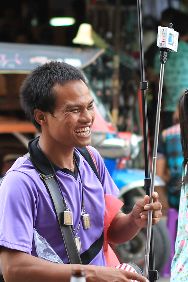 Selfie stick vendor on Khao San