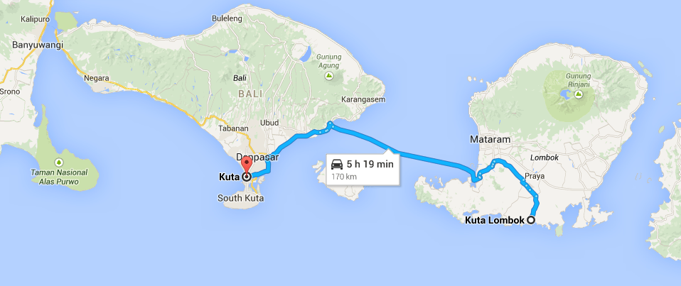 Kuta Bali and Kuta Lombok