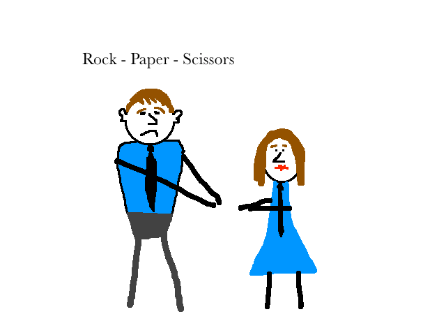 rock paper scissors cartoon