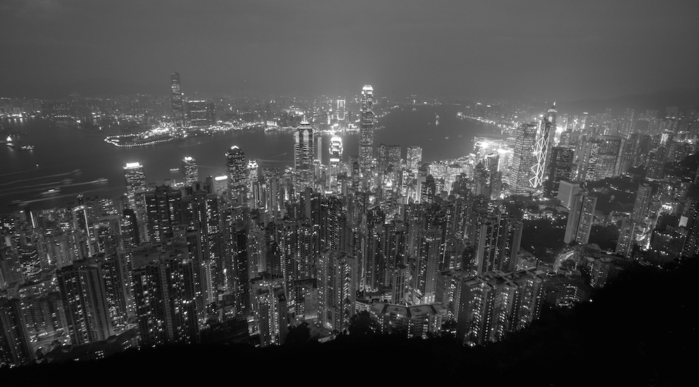 Hong Kong Victoria Peak Black White