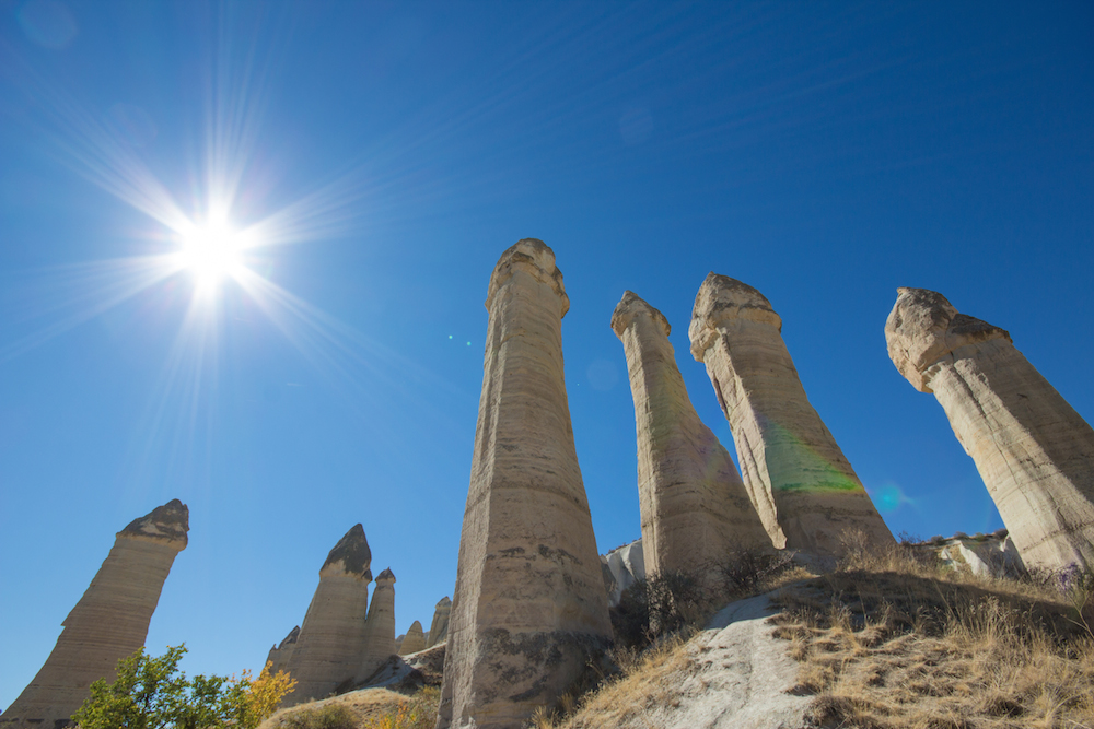 Cappadocia hoodoo and sun