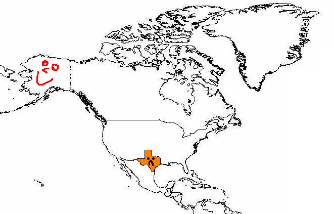 Alaska is bigger than Texas Map