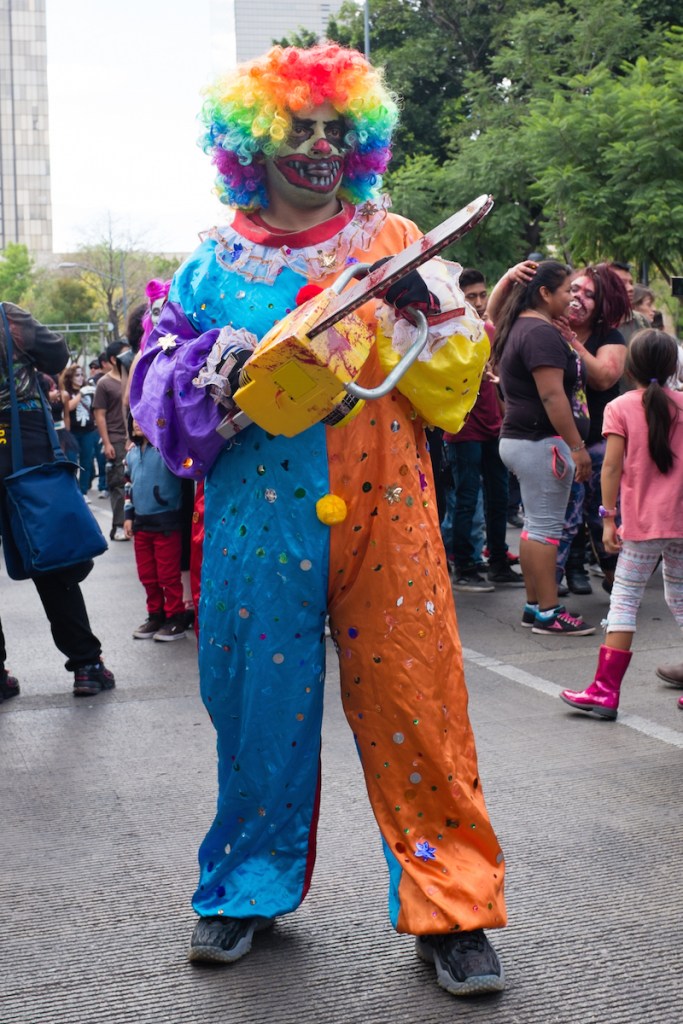 Mexico City clown zombie