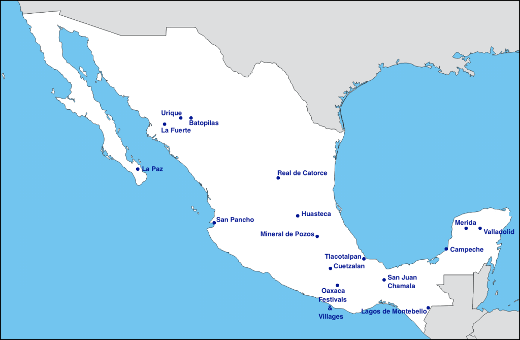 Mexico Off the beaten path map