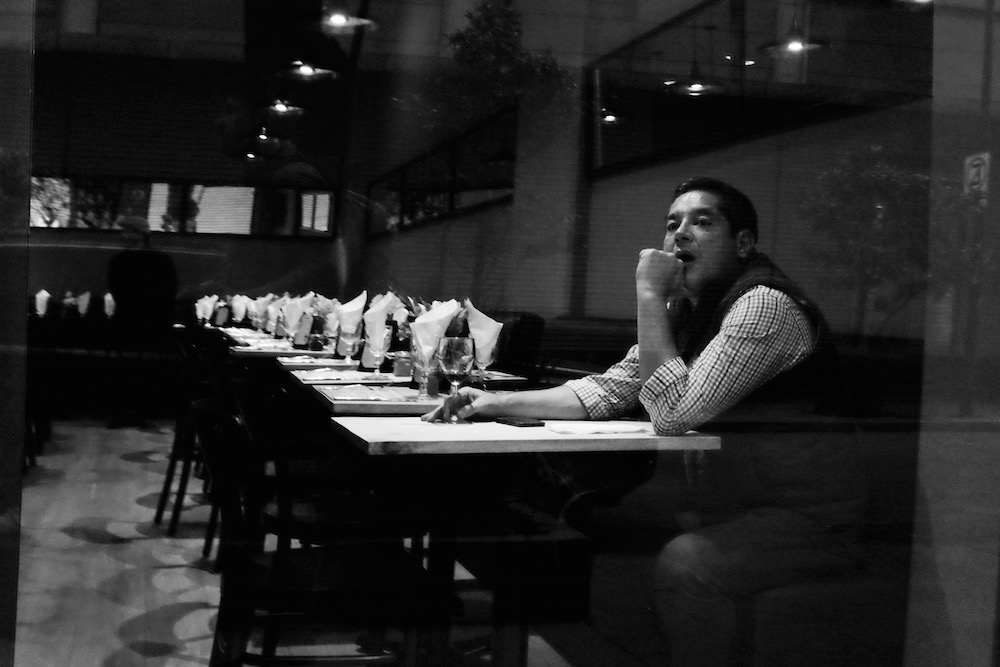 Mexico City man in cafe